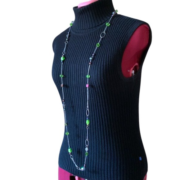 CREATION - OPERA long Green Beaded Necklace - Picture 2 of 8